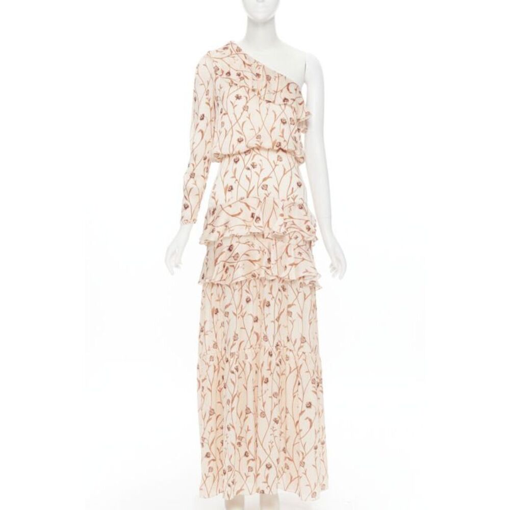 Johanna Ortiz Floral One Shoulder Dress